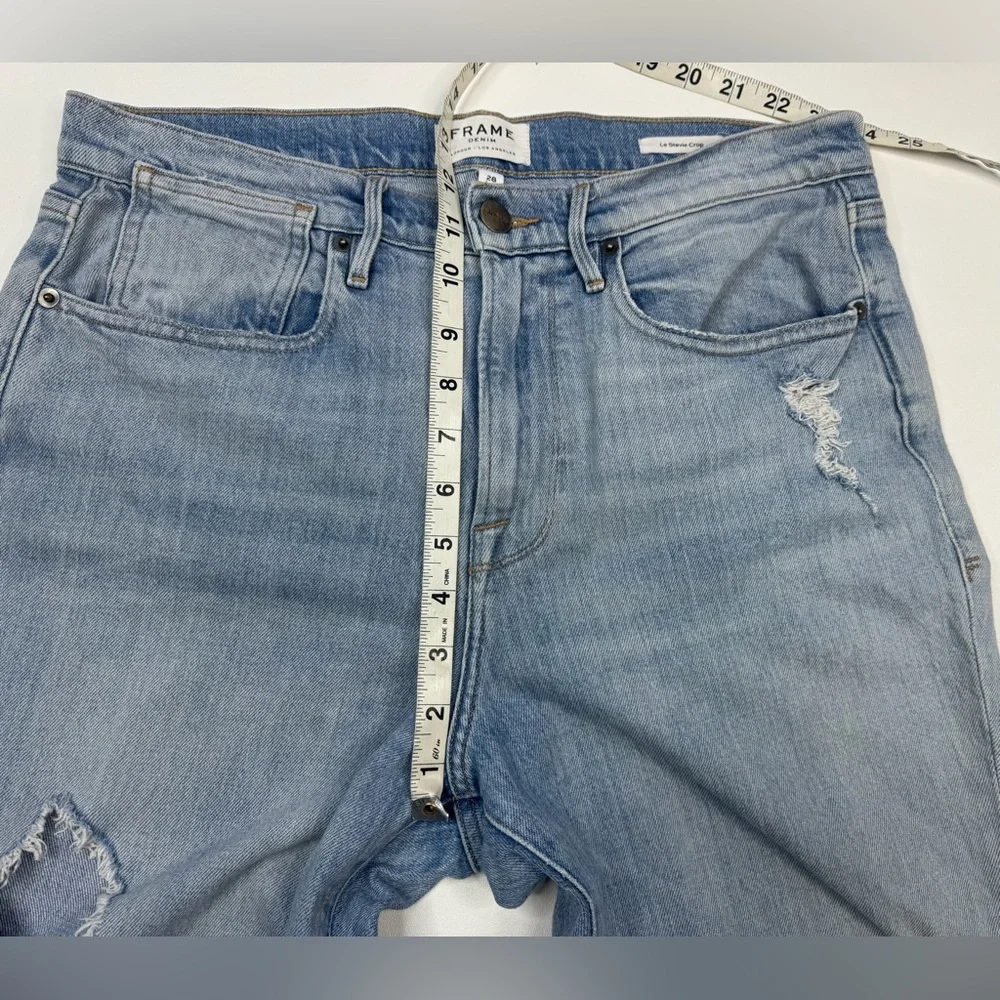 Frame Denim Le Stevie Crop Casbah Distressed Ankle Jeans Size 28 - Picture 8 of 9